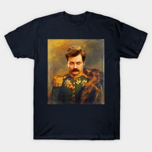 Ron Swanson Old Portrait Painting (Parks and Rec) T-Shirt